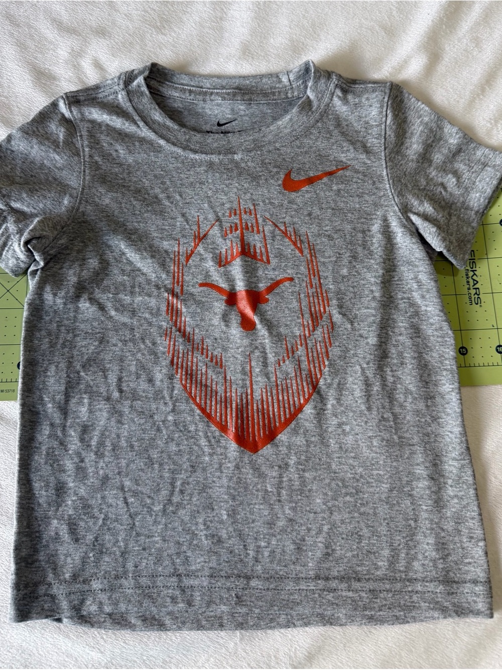 Nike Gray Tee with Orange Longhorn & Swoosh 3T
